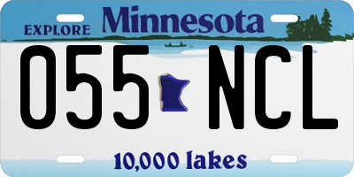 MN license plate 055NCL