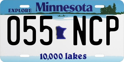MN license plate 055NCP