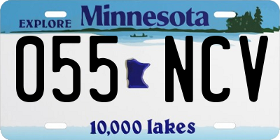 MN license plate 055NCV