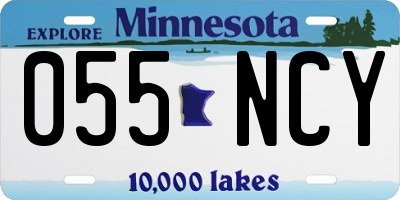 MN license plate 055NCY