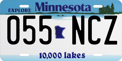 MN license plate 055NCZ