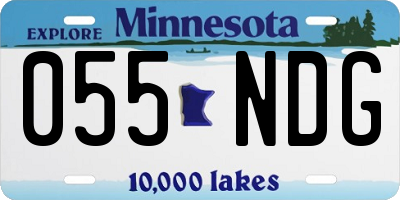 MN license plate 055NDG