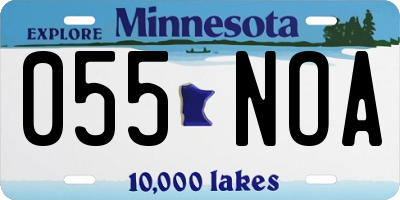 MN license plate 055NOA