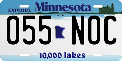 MN license plate 055NOC