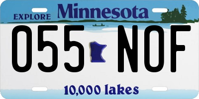 MN license plate 055NOF