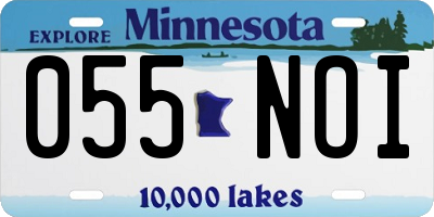 MN license plate 055NOI