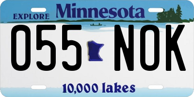 MN license plate 055NOK