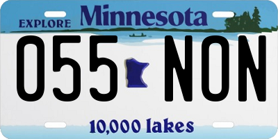 MN license plate 055NON