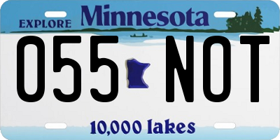 MN license plate 055NOT