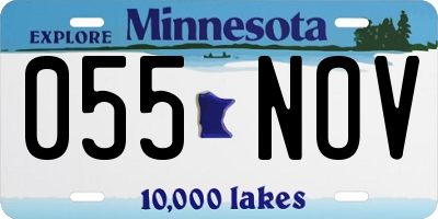 MN license plate 055NOV