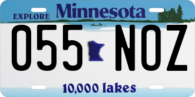 MN license plate 055NOZ