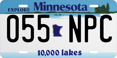 MN license plate 055NPC