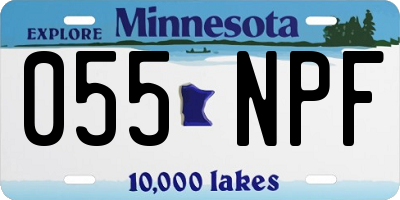 MN license plate 055NPF