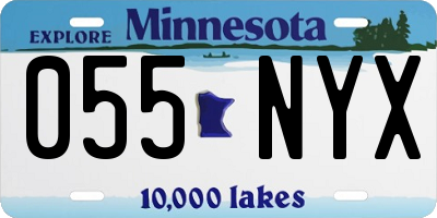 MN license plate 055NYX