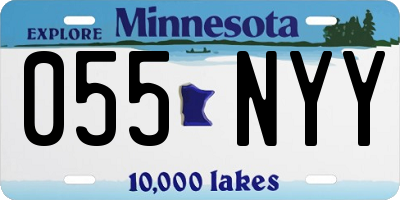 MN license plate 055NYY