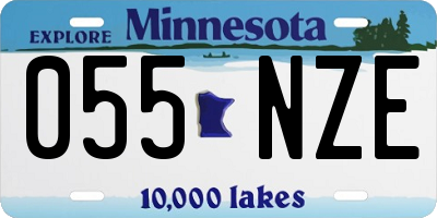 MN license plate 055NZE