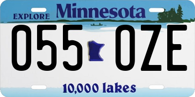 MN license plate 055OZE