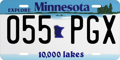 MN license plate 055PGX