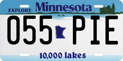 MN license plate 055PIE