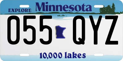 MN license plate 055QYZ