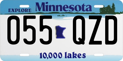 MN license plate 055QZD