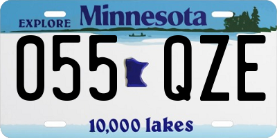 MN license plate 055QZE