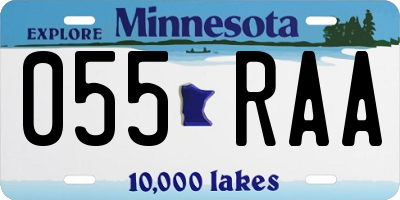 MN license plate 055RAA