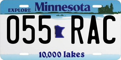 MN license plate 055RAC