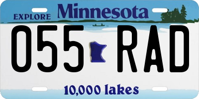MN license plate 055RAD
