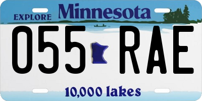 MN license plate 055RAE