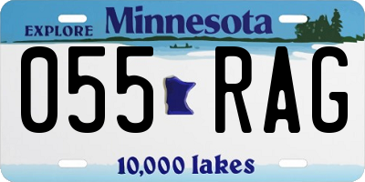 MN license plate 055RAG