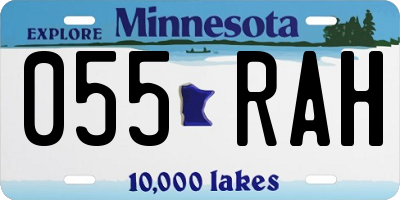 MN license plate 055RAH