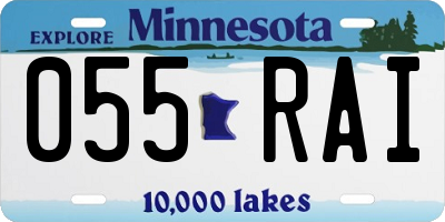 MN license plate 055RAI