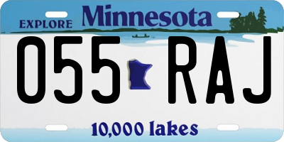 MN license plate 055RAJ