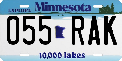 MN license plate 055RAK