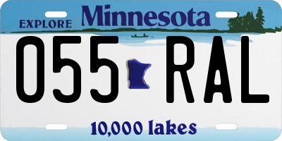 MN license plate 055RAL