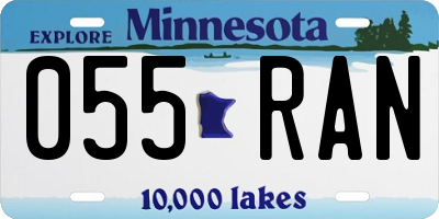 MN license plate 055RAN