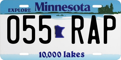MN license plate 055RAP