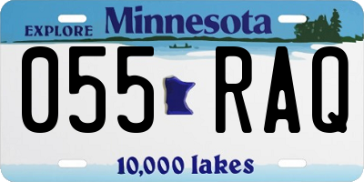 MN license plate 055RAQ