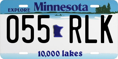 MN license plate 055RLK