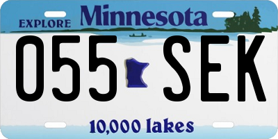 MN license plate 055SEK