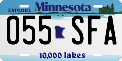 MN license plate 055SFA