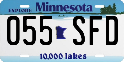 MN license plate 055SFD