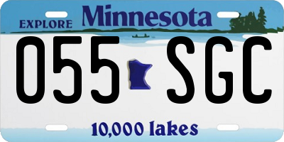 MN license plate 055SGC