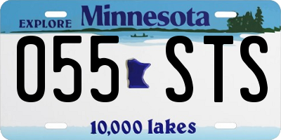 MN license plate 055STS