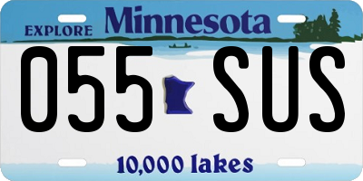 MN license plate 055SUS