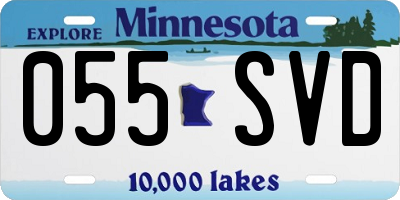 MN license plate 055SVD