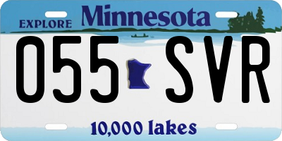 MN license plate 055SVR