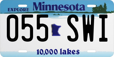 MN license plate 055SWI