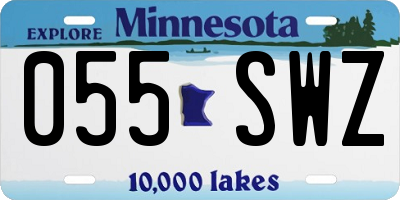 MN license plate 055SWZ
